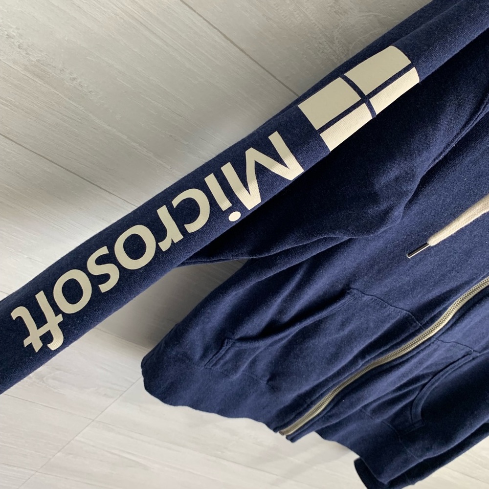 Microsoft Navy Windows Logo Full Zip Hoodie - Picture 3 of 7